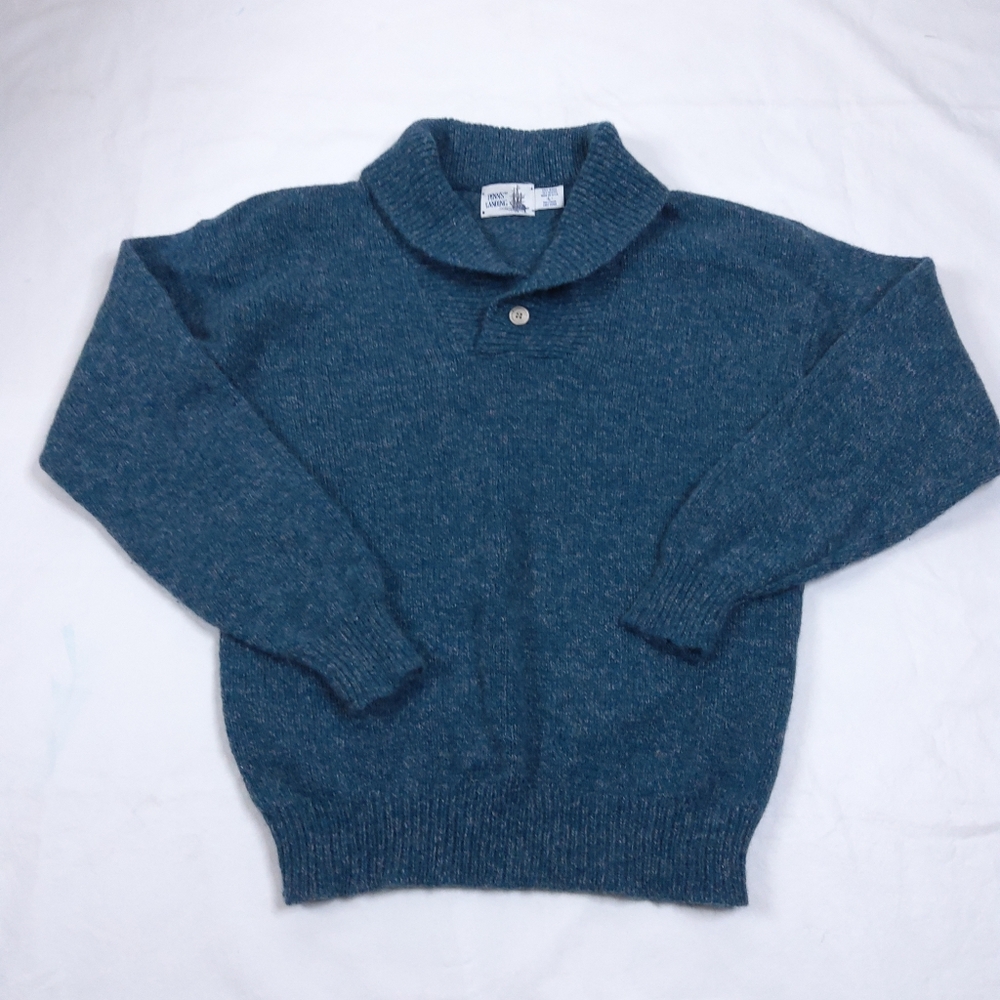 Vintage Penn's Landing Men's Wrap Neck Wool Sweater Size Large Made In The USA